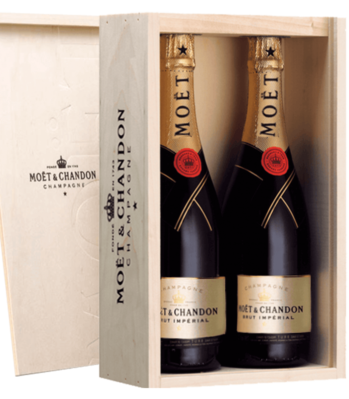 MOET & CHANDON ESTUCHE MADERA 2 BOTELLAS