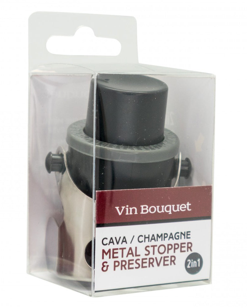 Vin Bouquet Tapón y Conservador de Espumosos Metálico