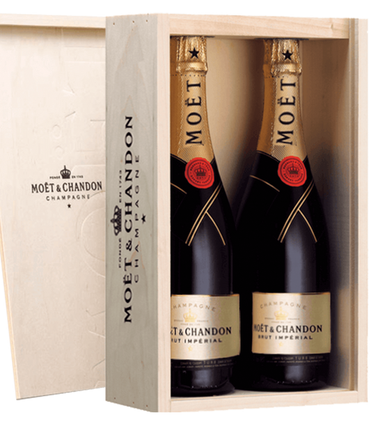 MOET & CHANDON ESTUCHE MADERA 2 BOTELLAS